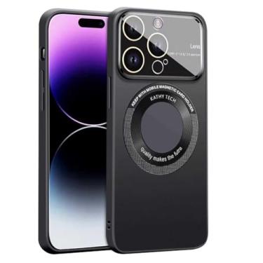 Imagem de Capa magnética apenas para iPhone 15 Pro, capa compatível com Apple 15 Pro com lente completa [protetor de câmera de lente de vidro], capa de telefone para iPhone 15 Pro (preto)