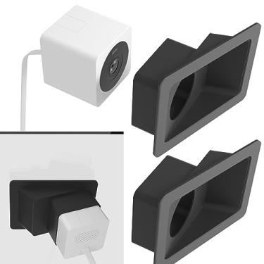 Imagem de Teccle Pacote com 2 suportes de janela angular para Wyze Cam OG e OG Teleobjetiva (versão 2023), inclinação de 20 graus para cima/baixo/esquerda/direita através da janela Use Cam OG, olhando para