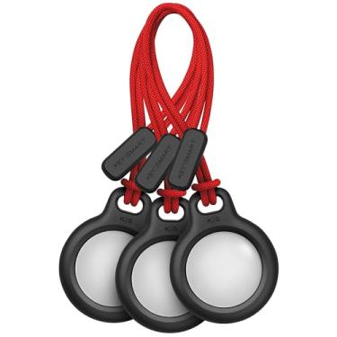 Imagem de Chaveiro KeySmart AirClip Apple Air Tag – Suporte para etiqueta de ar torcido e travar, inclui alça de laço e chaveiro preto (preto, pacote com 3)