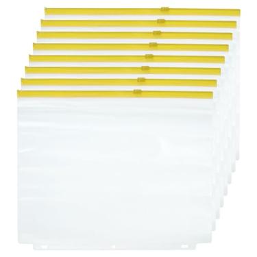 Imagem de PATIKIL Bolso para fichário A4, pacote com 8 unidades, tamanho carta de PVC, zíper, 3 furos, pastas, documentos, à prova d'água, armazenamento de arquivamento, sacos de folhas soltas para fichário de
