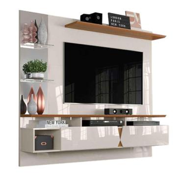 Imagem de Painel para TV de 55 Polegadas Intense Off White/Damasco Lukaliam