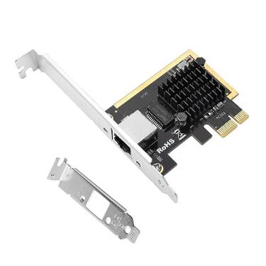 Imagem de XRIKUI Placa de interface de rede PCI Express de 2,5 Gigabit Ethernet RTL8125B 10/100/1000/25000 Mbps RJ45 Adaptador LAN para Windows/Linux com perfil baixo