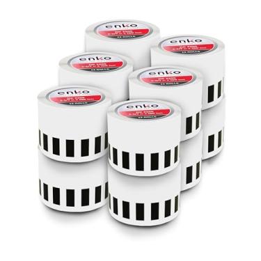Imagem de EnKo – Compatível com DK2205 [12 rolos, sem armações de cartucho] Etiquetas térmicas adesivas contínuas (6,4 cm x 30 metros) Etiquetas compatíveis para impressora de etiquetas Brother QL-820NWB QL-800 QL-810W