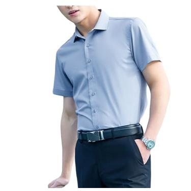 Imagem de Letuwj Camisa de manga curta roupas de trabalho masculinas e femininas com a mesma camisa profissional, Cinza claro feminino, 7G