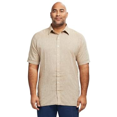 Imagem de IZOD Camisa masculina de linho de manga curta com botões, Bétula prata, 3G Alto