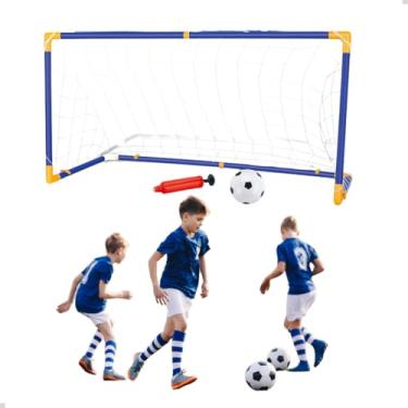 Imagem de Trave de Gol Golzinho Futebol Goleira Brinquedo Menino Bebe Kit Com Bola E Bomba Rede