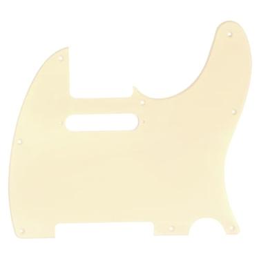 Imagem de Musiclily 8 Furos Escudo Tele Pickguard para Guitarra Fender EUA/Mexicana Made Telecaster Standard Estilo Moderno, 1 Camada Creme