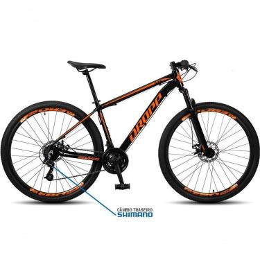 Imagem de Bicicleta Aro 29 Dropp Sw 24 Vel Câmbio Shimano Quadro Alumínio Mtb Preto+Laranja