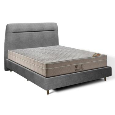 Imagem de Cama Com Cabeceira Genebra Bouclé com Colchão de Molas Ensacadas Ortobom Airtech Spring Pocket King (King Size)