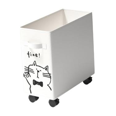 Imagem de Generic Carrinho de utilidades sob a mesa Carrinho móvel com rodinhas Cesta de armazenamento leve e fofa Prateleira móvel para vestiário de escritório Casa, Branco