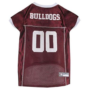 Imagem de Pets First NCAA College Mississippi State Bulldogs Jersey de malha para cães e gatos, tamanho pequeno, camiseta licenciada para cães com seu time favorito de futebol/basquete universitário