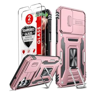 Imagem de LeYi Capa para celular Galaxy A14 5G: Capa para Galaxy 14A 5G com 【2 unidades】 Protetores de tela, capa de câmera deslizante e anel magnético giratório de 360° Kickstand Fancy Carcasa para Galaxy A14