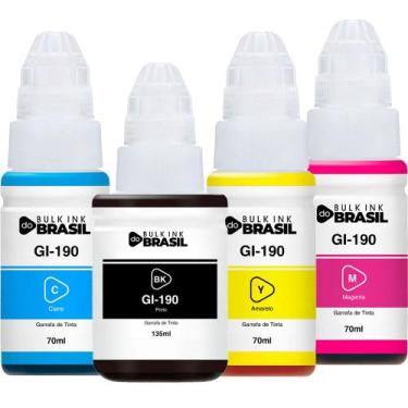 Imagem de Kit 04 tintas GI-190 Ciano, Magenta, Preto, Amarelo compatível canon G