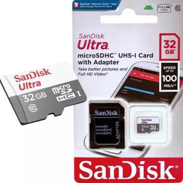 Imagem de Cartão Memória Sandisk Ultra 32gb Original 100mb/s Classe 10 SU01