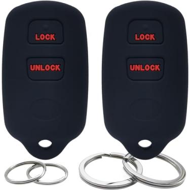 Imagem de GFDesign 2 peças de silicone 3 botões capa controle remoto capa sem chave compatível com Toyota Corolla Camry Echo Matrix Prius Tacoma Tundra RAV4 FJ Cruiser Highlander Sequoia Yaris Scion xA xB