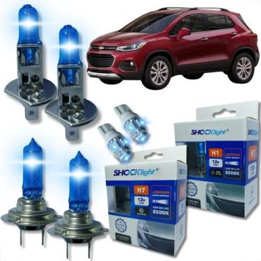 Imagem de Kit lâmpada shocklight super branca farol alto baixo e lanterna h1 h7 