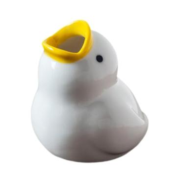 Imagem de Bothyi Suporte para escova de dentes de pato de desenho animado, ornamento animal, fácil de limpar, criativo, suporte para escova de dentes de mesa para, Olhar Branco para Cima