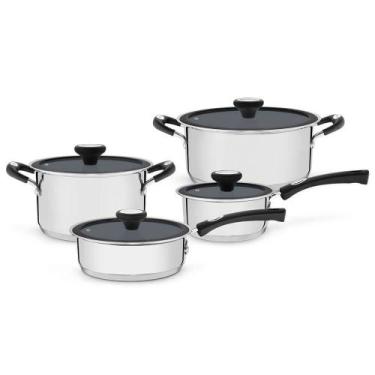 Imagem de Jogo de Panelas Tramontina Solar Ceramic 4 Peças Aço Inox Fundo Triplo