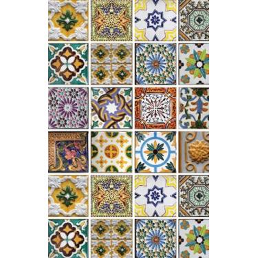 Imagem de Papel de Parede Adesivo  para Banheiro Cozinha Azulejo Português AZ 32