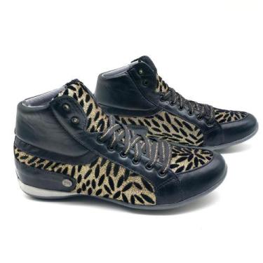 Imagem de Tênis Feminino Cano Alto Animal Print Academia Conforto Leve - BM Bras