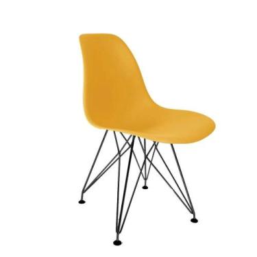 Imagem de Cadeira Charles Eames Ferro Preto Assento Amarelo - House Design