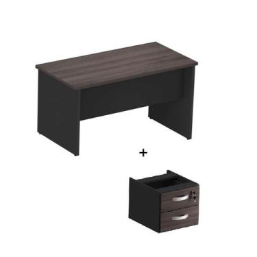 Imagem de Mesa reta pé painel cor London com 02 gavetas 1,200,600,75 Maranello 2