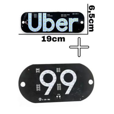 Imagem de Kit Painel aplicativo Uber e 99 Led Lumisoso - BulEletronico