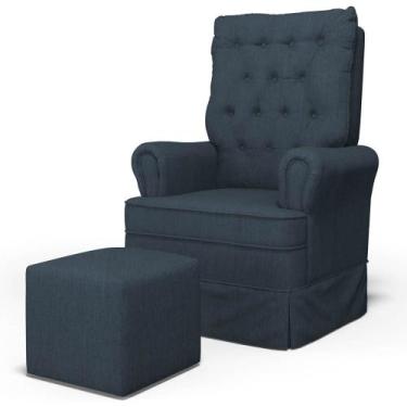 Imagem de Poltrona de Amamentação e Descanso com Balanço e Puff Laís G05 Linho A