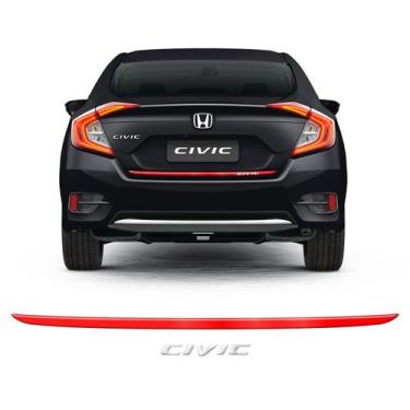 Imagem de Friso Vermelho Para Civic G10 16/21 Emblema Cromado Genérico - SPORTIN