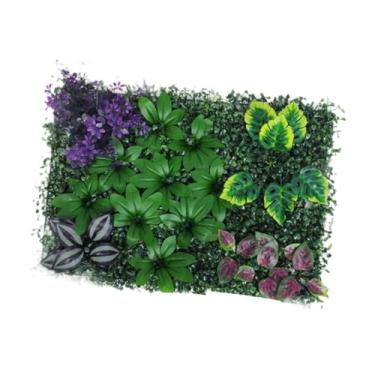 Imagem de UxicRuya Painel de Parede de Planta Artificial, Vegetação Artificial, Fundo de Parede, Sombra de Sol, Painel de Grama Artificial para Festa Interna E Externa, Estilo E, Tamanho real