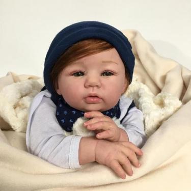 Imagem de Bebê Reborn Realista Lucas,  Fofo, Ruivo Original - Mundo Azul e Rosa