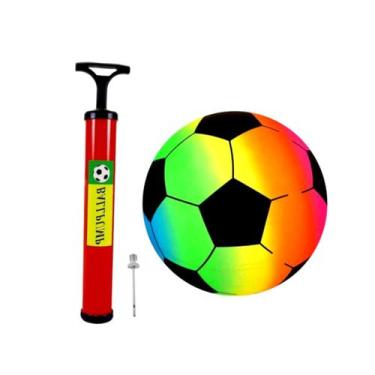 Imagem de Kit Bola Inflável de Futebol+Bomba De Ar Manual Portatil
