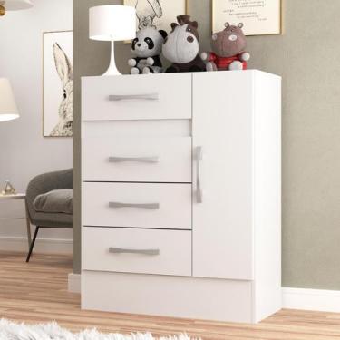 Imagem de Cômoda Sapateira Infantil Jasmine - 4 Gavetas 1 Porta Cor Branca - Dir