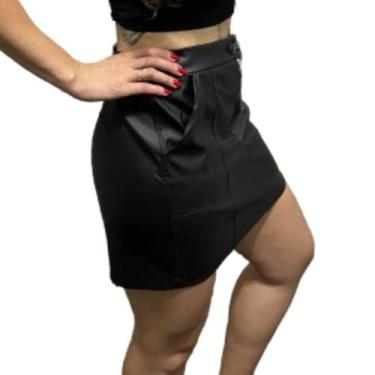 Imagem de Saia Curta de material sintético Preta - LAVAGNOLI STORE, Preto, Femin