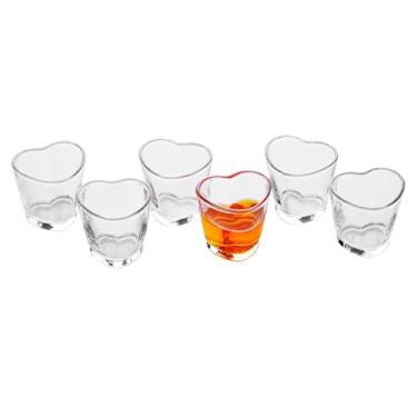 Imagem de Jaepsing Copos de shot em forma de coração - Conjunto de 6, perfeito para soju, tequila ou porção a granel