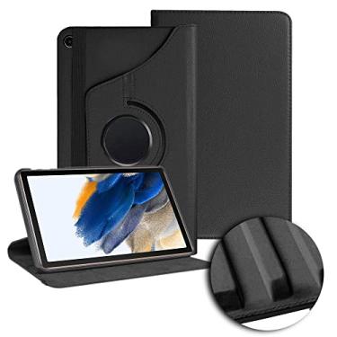 Imagem de A2One Stuff Capa para Galaxy Tab A8 10,5 polegadas (2021), couro PU, ultrafina, leve Smart Folio 360 para tablet Samsung Galaxy Tab A8 (SM-X200 / X205) (preto)
