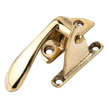 Imagem de Alavanca de armário ou armário de latão com alavanca esquerda | Gabinete antigo, armário vintage, equipamento de reprodução de mesa antiga | KC-16