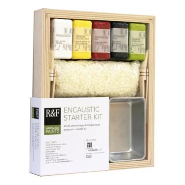 Imagem de R&F Tintas feitas à mão - Tinta Encáustica Profissional - Kit Iniciante, Conjunto de 14 Peças