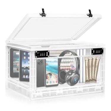 Imagem de Grande caixa de bloqueio para itens pessoais, caixa de armazenamento combinada com trava para armário de escritório/escola/medicina/lanches/cadeia telefônica/eletrônico/casa