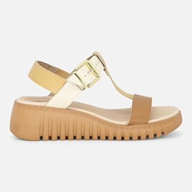Imagem de Sandalia Ortopedica Modare Anabela Ultra Conforto Feminina, Bege, 38