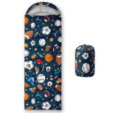 Imagem de Axolotl Saco de dormir para acampamento, futebol americano, basquete, 3 estações, saco de dormir à prova d'água para adultos, meninos, adolescentes, leve, capacete para clima frio, sapatos de estrela,