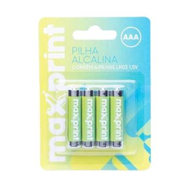 Imagem de Pilha Alcalina-AAA Pequena 1,5V BT C/4 - Maxprint