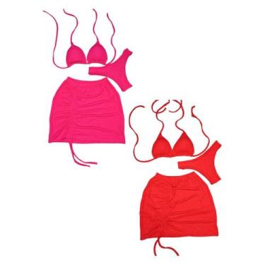 Imagem de Kit 2 Biquíni Com Saia peças Brilhante Premium - Praia - Betanqur, GG