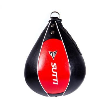 Imagem de Punching Ball Rápido / Lento - Costurado - Sutti, Preto com vermelho, 