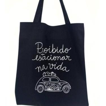 Imagem de Bolsa Ecobag 100% algodão Black PROIBIDO ESTACIONAR NA VIDA - CARIOCA 