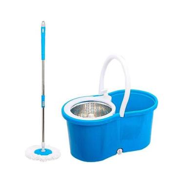 Imagem de MOP de Limpeza Centrífuga Inox Giratório 360º Azul 9L Com 2 Refis de M