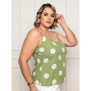 Imagem de Blusa Feminina Plus Size De Alça Estampada Modelo Casual Verão - Docce