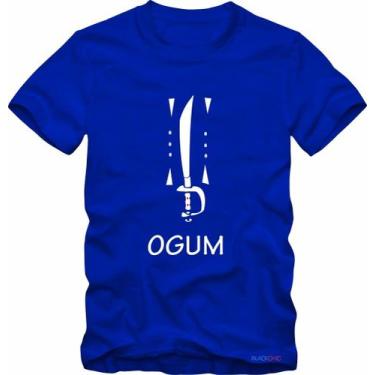 Imagem de Camiseta Ogum Orixá Espada Umbanda Candomblé - BLACKCHIC, Azul, M