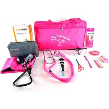 Imagem de Kit Estagio Enfermagem Completo Luxo Com Pasta Estetoscópio Esfigmo Ga