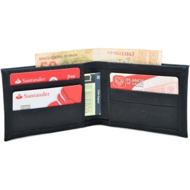 Imagem de Carteira Masculina Tradicional em Couro Porta Cartão Preto - John Fly